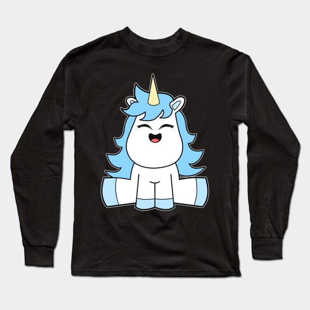 Cute Baby Unicorn Long Sleeve T-Shirt by Imutobi